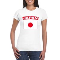 T-shirt met Japanse vlag wit dames - thumbnail