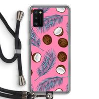 Kokosnoot roze: Samsung Galaxy A41 Transparant Hoesje met koord