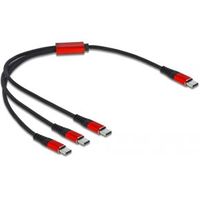 DeLOCK 86712 laadkabel USB-kabel 0,3 m USB 2.0 USB C --> 3 x USB C Zwart, Rood