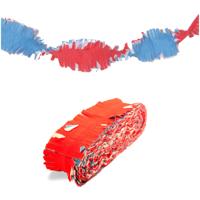 Crepe papier slinger Holland - Set van 2x stuks - rood/wit/blauw - Nederland thema feest versiering