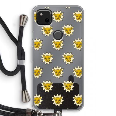 Leeuwenkoppen: Pixel 4a Transparant Hoesje met koord