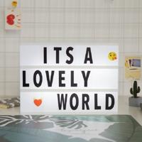 Alphabet Handmade Puzzle Light Box Decoration Night Light Home Decoration with Black and White Card(White box white strip)
