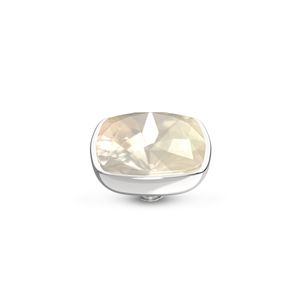 Melano Twisted Circular Steentje White Opal Zilver
