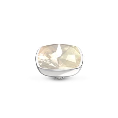 Melano Twisted Circular Steentje White Opal Zilver