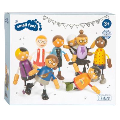 Small Foot houten buigzame poppenfamilie met baby, 8st.