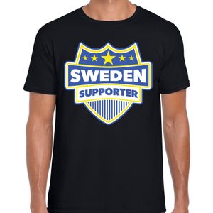 Zweden / Sweden schild supporter t-shirt zwart voor heren