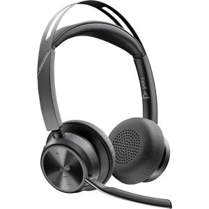 HP Poly Voyager Focus 2 On Ear headset Computer Bluetooth Stereo Zwart Noise Cancelling Headset, Microfoon uitschakelbaar (mute), Volumeregeling