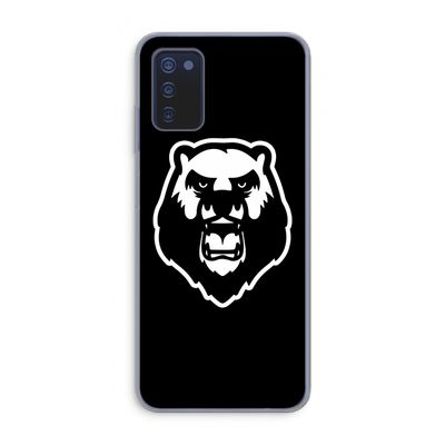 Angry Bear (black): Samsung Galaxy A03s Transparant Hoesje
