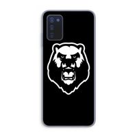Angry Bear (black): Samsung Galaxy A03s Transparant Hoesje