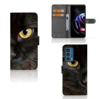 Motorola Edge 20 Pro | Telefoonhoesje | Met pasjeshouder | Zwarte Kat