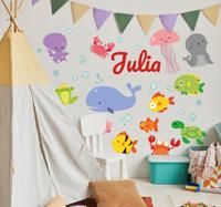 Badkamer muursticker met naam