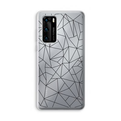 Geometrische lijnen zwart: Huawei P40 Transparant Hoesje