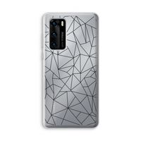 Geometrische lijnen zwart: Huawei P40 Transparant Hoesje
