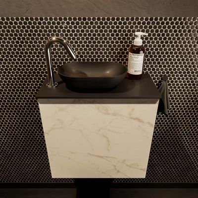 Mondiaz Fowy toiletmeubel 50cm Carrara met blad en waskom urban links 1 kraangat