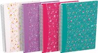 Oxford Floral hardcover spiraalschrift, ft B5, 60 vel, gelijnd, 3 geassorteerde designs - thumbnail