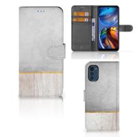 Motorola Moto E32 | Moto E32s | Book Style Case | Wood Concrete