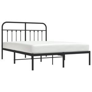 vidaXL Bedframe met hoofdbord metaal zwart 140x190 cm