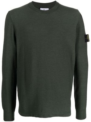 Stone Island pull à patch logo - Vert