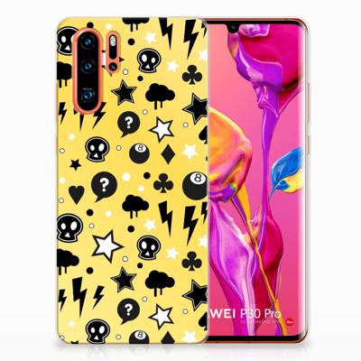 Silicone Back Case Huawei P30 Pro Punk Geel Silicone Back Case Huawei P30 Pro Punk Geel