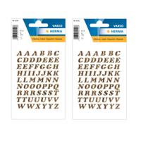 Herma Stickervelletjes Letter - 122x stuks - plak letters - alfabet A tot Z - goud/folie - 8 mm