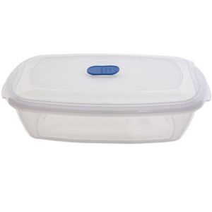 Vershoudbakje/bewaarbakje - magnetron/vriezer - transparant - kunststof - 2,33 L