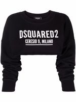 DSQUARED2 sweat crop à logo imprimé - Noir