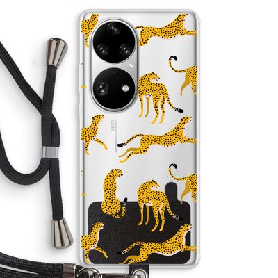 Luipaard: Huawei P50 Pro Transparant Hoesje met koord