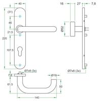Krukgarn CHASE PL rvs mat WC 8mm noodontgr. LS