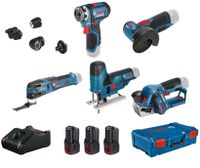 Bosch Blauw 5 TOOLKIT  GSR 12V-15 FC + 4 opzetstukken + GOP 12V-28  + GHO 12V-20  + GWS 12V-76 + GST 12V-70 0615A0017D - thumbnail