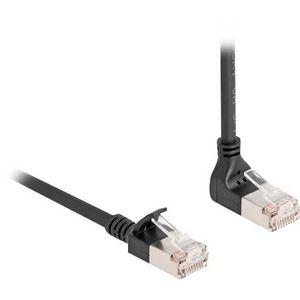 RJ45 Network Cable Cat.6A S/FTP Slim 90° upwards angled / straight 1 m Kabel