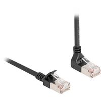 RJ45 Network Cable Cat.6A S/FTP Slim 90Â° upwards angled / straight 1 m Kabel