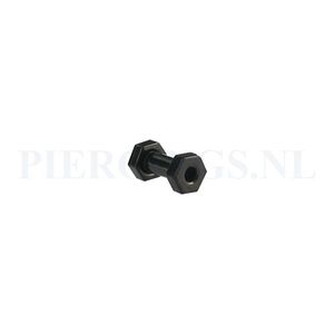 Tunnel zeshoek zwart 3 mm 3 mm