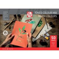 Talens gekleurd tekenpapier, 180 g, ft 21 x 29,7 cm, A4, geassorteerde warme kleuren, blok van 50 vel
