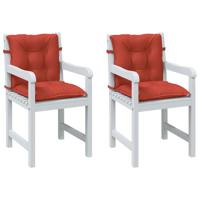 Stoelkussens 2 st lage rug 100x50x7 cm stof gemleerd rood Stoelkussens 2 st lage rug 100x50x7 cm stof gemleerd rood