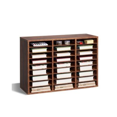 VEVOR Houten Literatuur Organizer 27 Compartimenten Verwijderbare Planken Donkerbruin