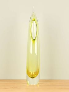 Glazen vaas feather olijf, 60 cm