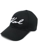 Karl Lagerfeld casquette Signature en coton biologique - Noir