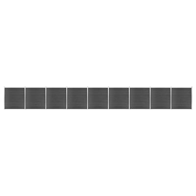 Schuttingpanelenset 1564x186 cm HKC zwart