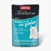 ANIMONDA Vom Feinsten Adult Raffinesse in Gelei rijk aan Kip met Zwarte Koolvis - natvoer voor katten - 85g