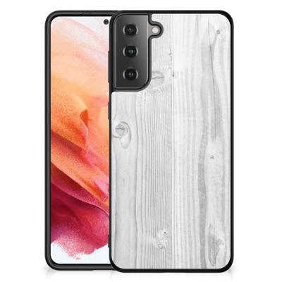 Samsung Galaxy S21 Houten Print Telefoonhoesje White Wood