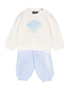 Versace Kids survêtement en coton à logo imprimé - Bleu