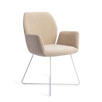 Jesper Home Eetkamerstoel 'Misaki' Cross White, kleur Funky Fudge