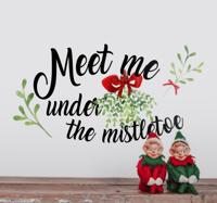 Tekst muursticker under the mistletoe