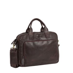 Justified Bags Justified Bags® - Max  Business Bag - Laptoptas - Aktetas - 13'' Laptop - Leer - Bruin