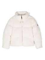 Moncler Enfant veste matelassée à patch logo - Blanc