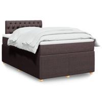 Boxspring met matras stof donkerbruin 120x190 cm