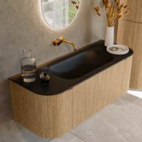 Badmeubel Mondiaz Kurve | 120 cm | Meubelkleur Oak | Wastafelkleur Urban | Midden spoelbak | Zonder kraangaten