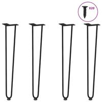 Haarspeld tafelpoten 4 st 72 cm massief staal zwart Haarspeld tafelpoten 4 st 72 cm massief staal zwart
