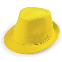 Geel trilby verkleed hoedje voor volwassenen - thumbnail