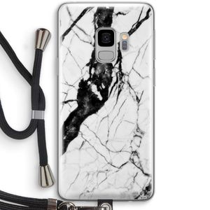 Witte marmer 2: Samsung Galaxy S9 Transparant Hoesje met koord